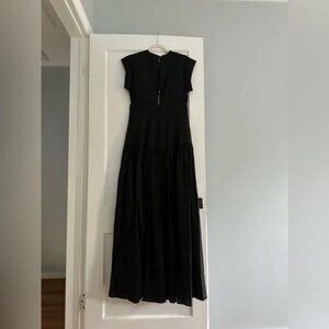 Silvia Tcherassi Hanane maxi gown black Dress with floral embroidery size small